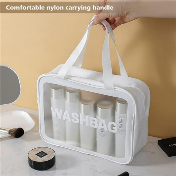 Travel Toiletry Bag Waterproof Makeup Organizer Cosmetic Case with Handle - Picture 6 of 7